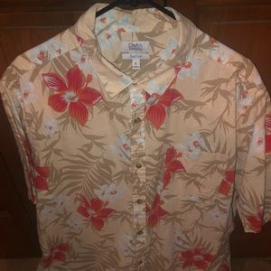 XL linen blend short sleeve shirt